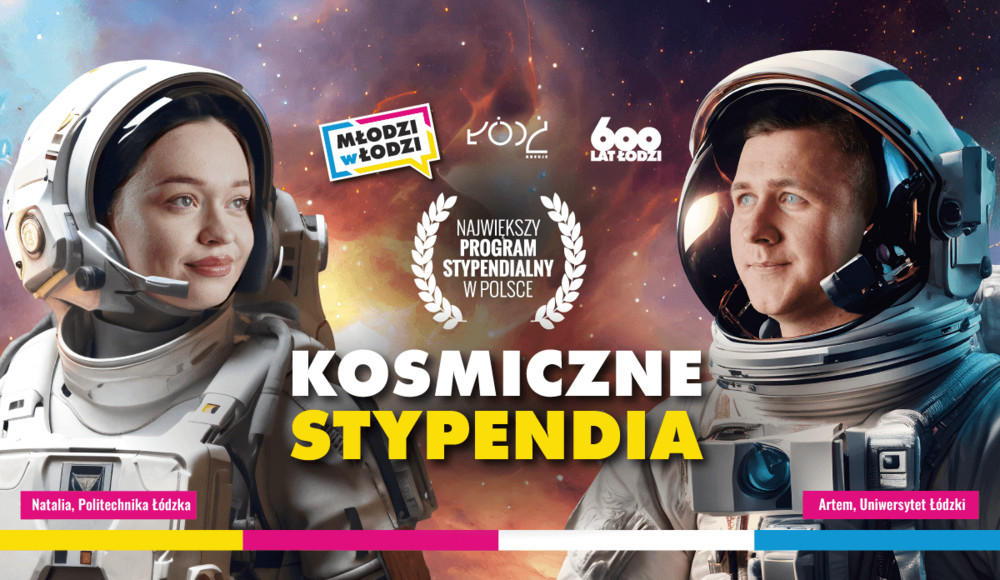 Plakat promujący  programu stypendialnego Młodzi w Łodzi 