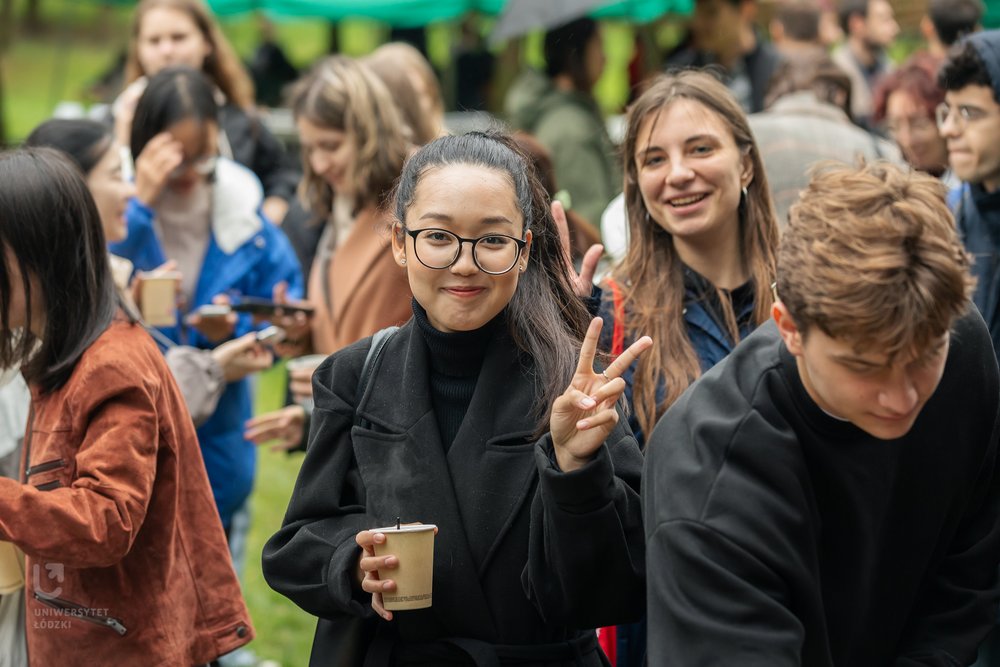 Some smiling students