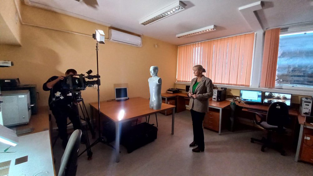 prowadząca program TVP podczas nagrania