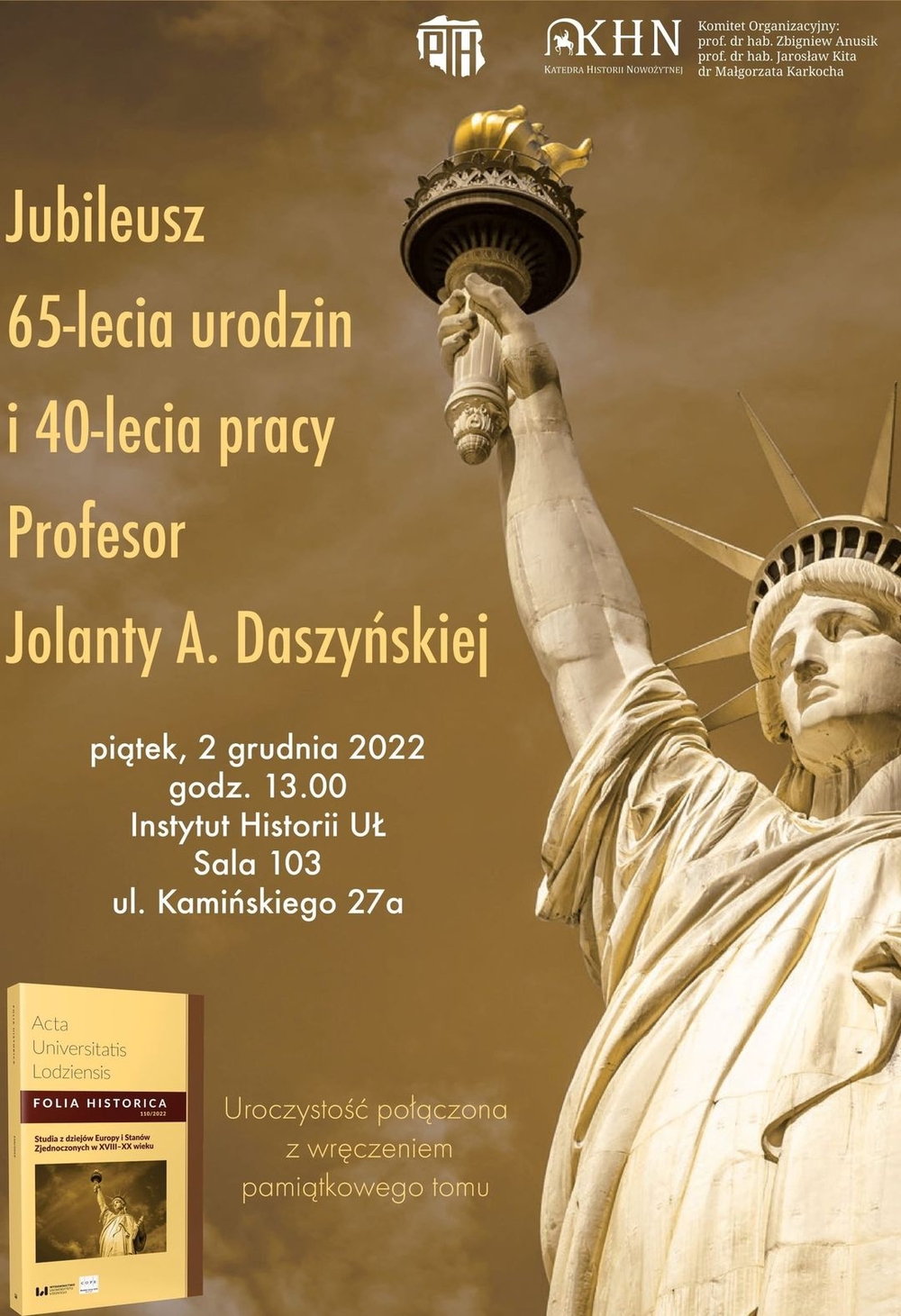 plakat jubileuszu prof. J. Daszyńskiej