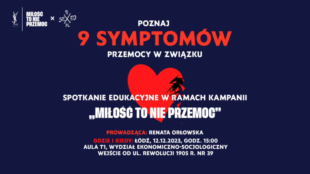 grafika tekstowa z pękniętym sercem opisująca wydarzenie