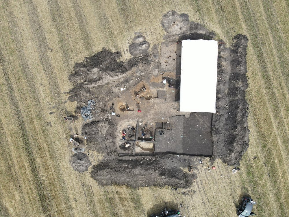 Widok na główny wykop z góry